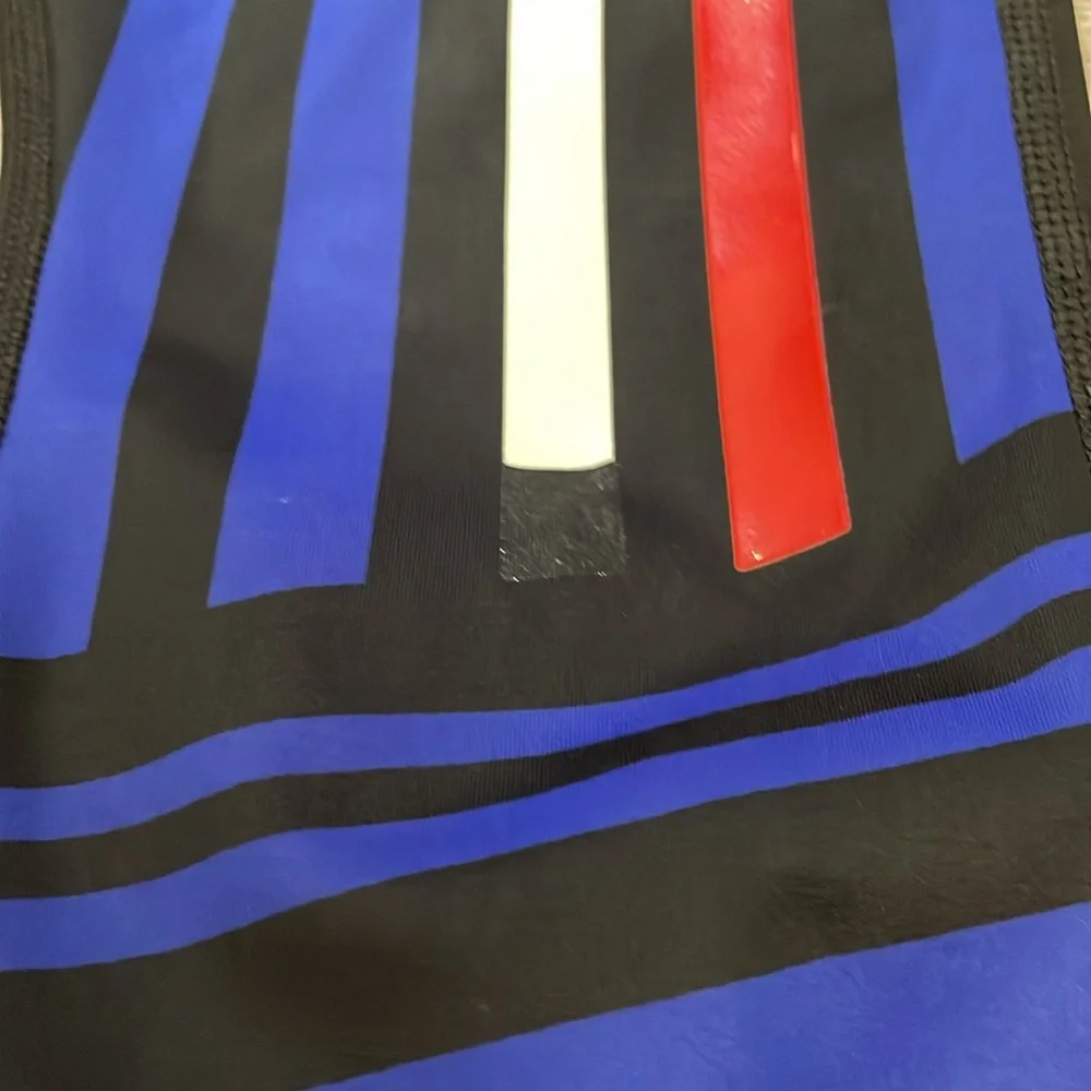 Athleta Black with Red, White & Blue Stripes Cropped Leggings Size XS